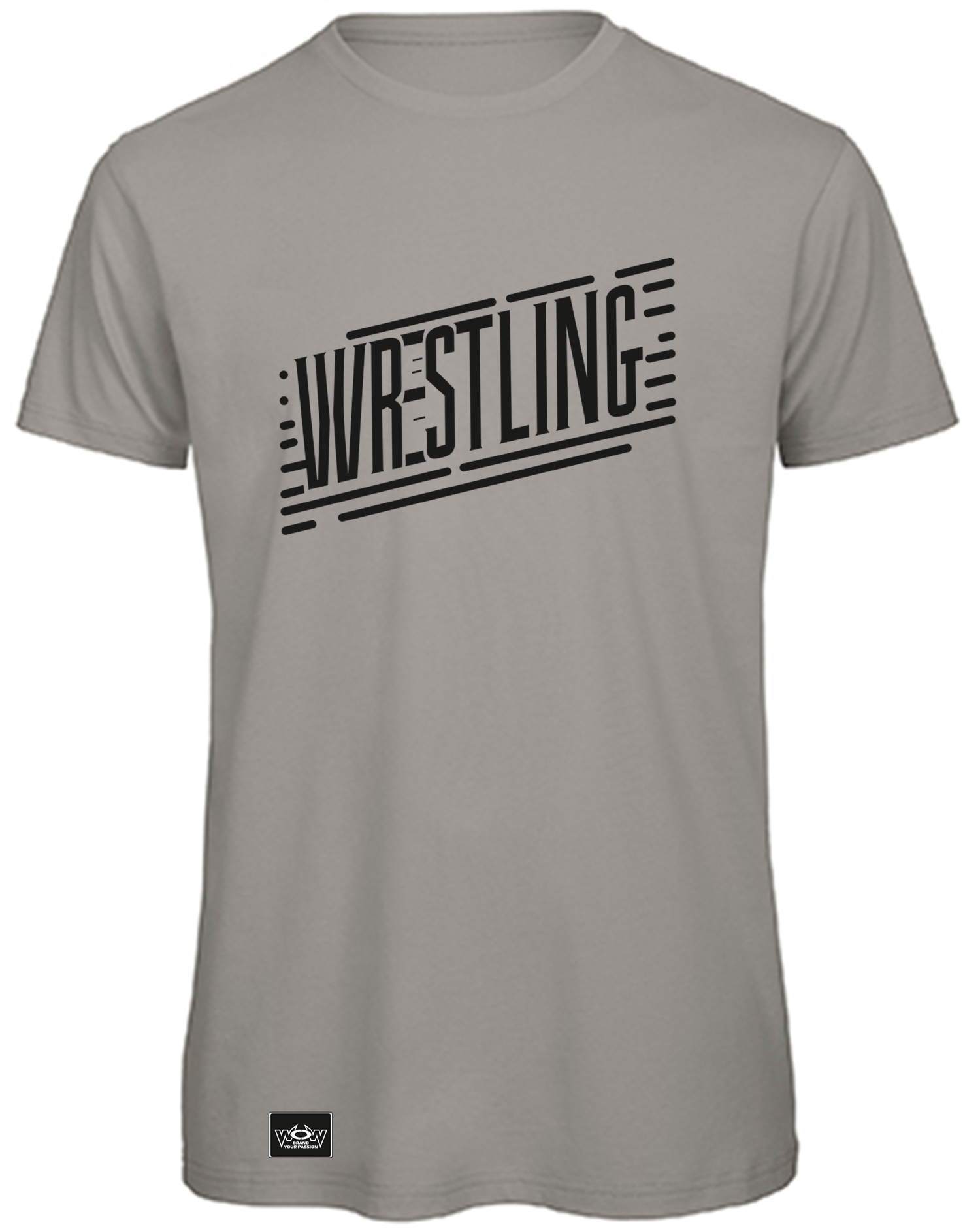 T-Shirt Wrestling Lines Up Grau