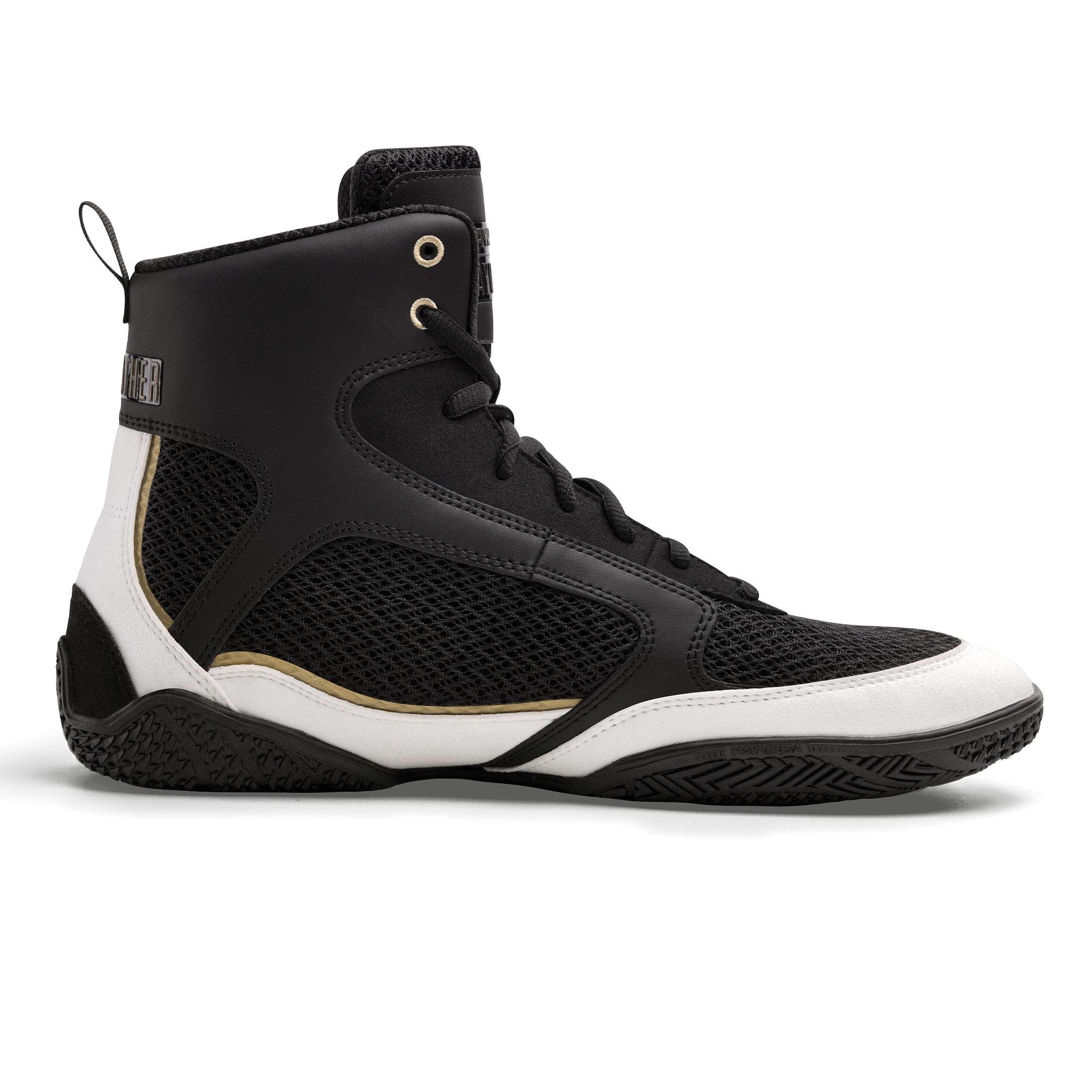 Hayabusa - Mayweather Champ Boxing Shoes Black-Gold - MWCHBS-BKGD
