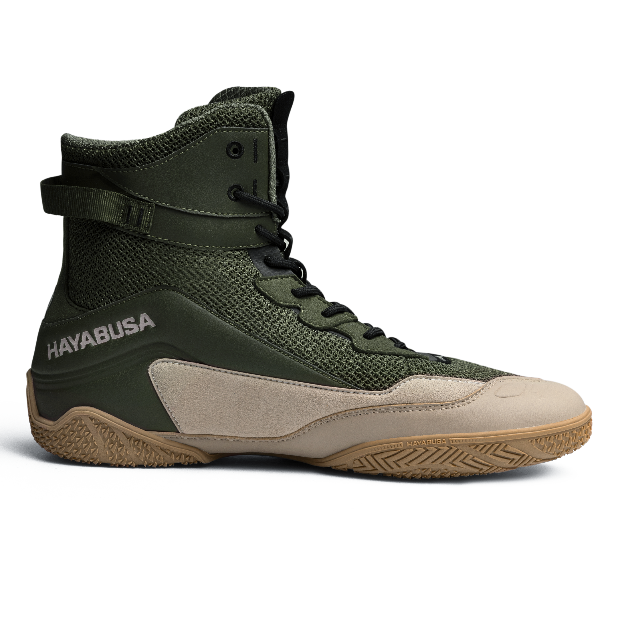 Hayabusa - Talon Boxing Shoes Green/Tan - TBS-GRBR-X