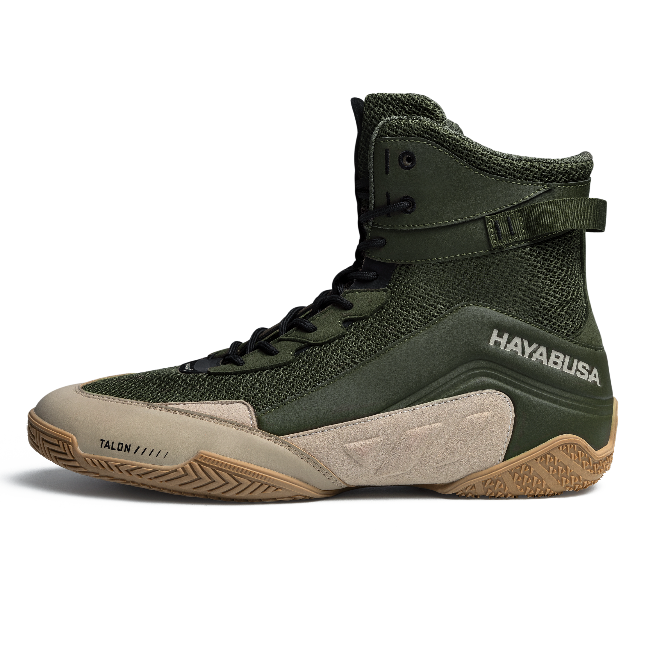 Hayabusa - Talon Boxing Shoes Green/Tan - TBS-GRBR-X